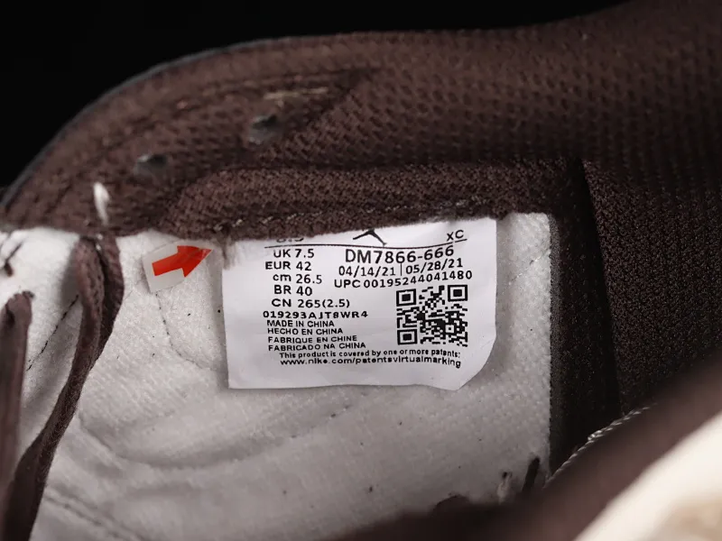 All Categories Air Jordan Jordan Series Basketball Shoes Air Jordan 1 Low Travis Scott x Air Jordan 1 Low OG AJ1 Joe 1 Reversed Overhook Joint Style Casual Sports Basketball Shoes DM7866-666